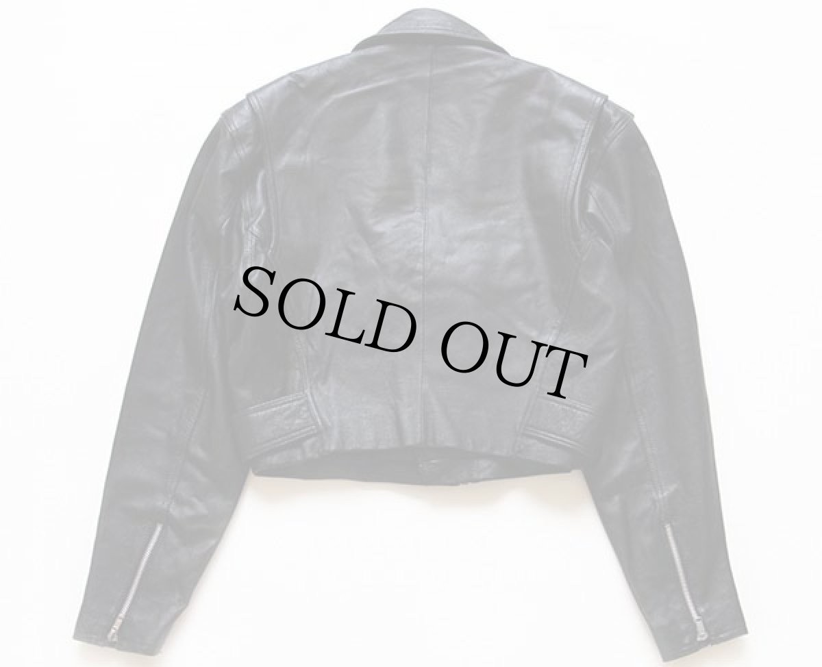 画像2: WILSONS ショート丈 ダブルライダース レザージャケット 黒 XS (2)