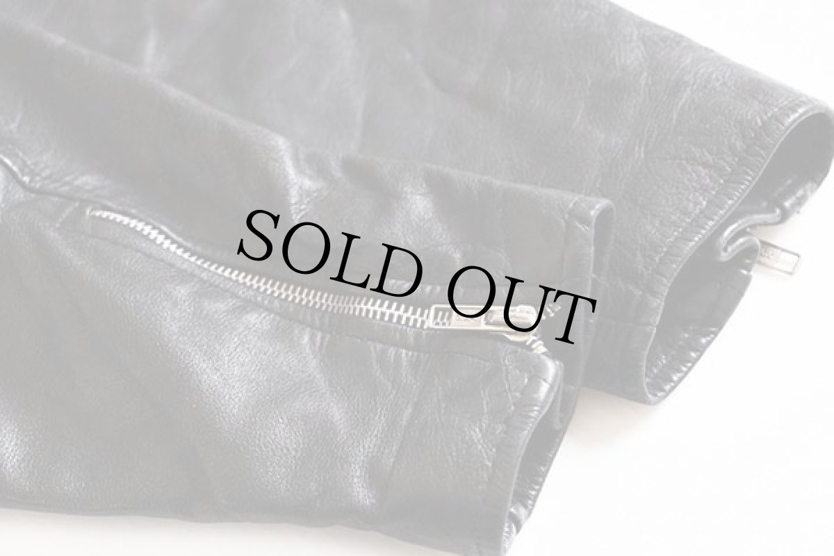 画像7: 80s Berman's キルティングライナー ダブルライダース レザージャケット 黒 38 (7)