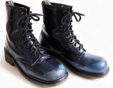 画像1: 英国製 DR.MARTENSドクターマーチン 8ホールブーツ 厚底 マーブル紺 UK8 (1)