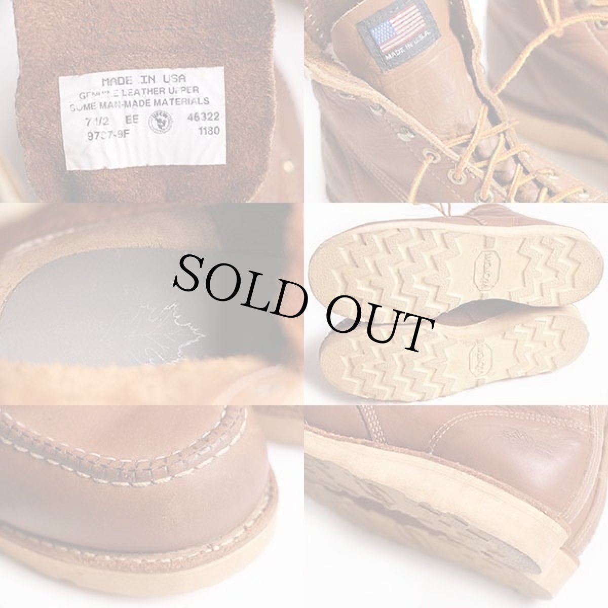 画像4: USA製 FIELDN' FOREST モックトゥ ワークブーツ 茶 7.5EE (4)