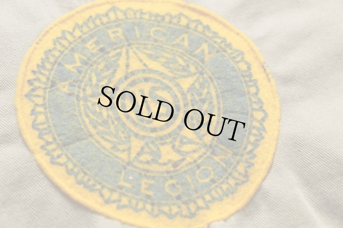 画像5: 50s AMERICAN LEGION フェルトパッチ付き コットンツイルジャケット カーキ M★ボタスタ (5)