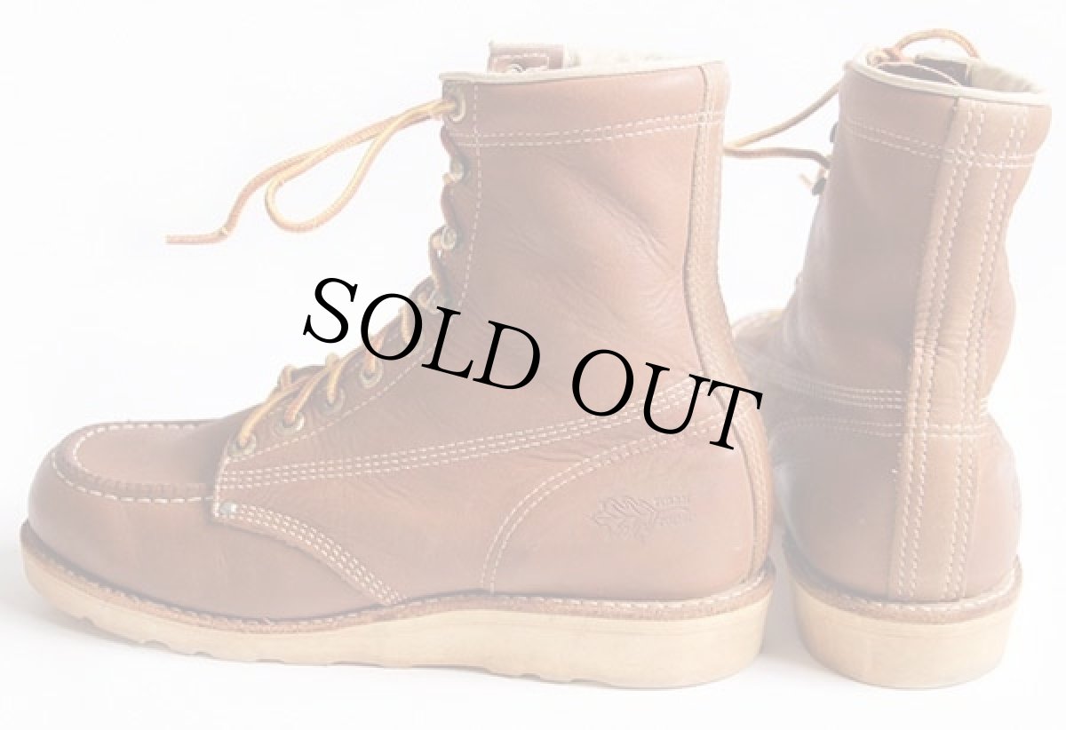 画像2: USA製 FIELDN' FOREST モックトゥ ワークブーツ 茶 7.5EE (2)