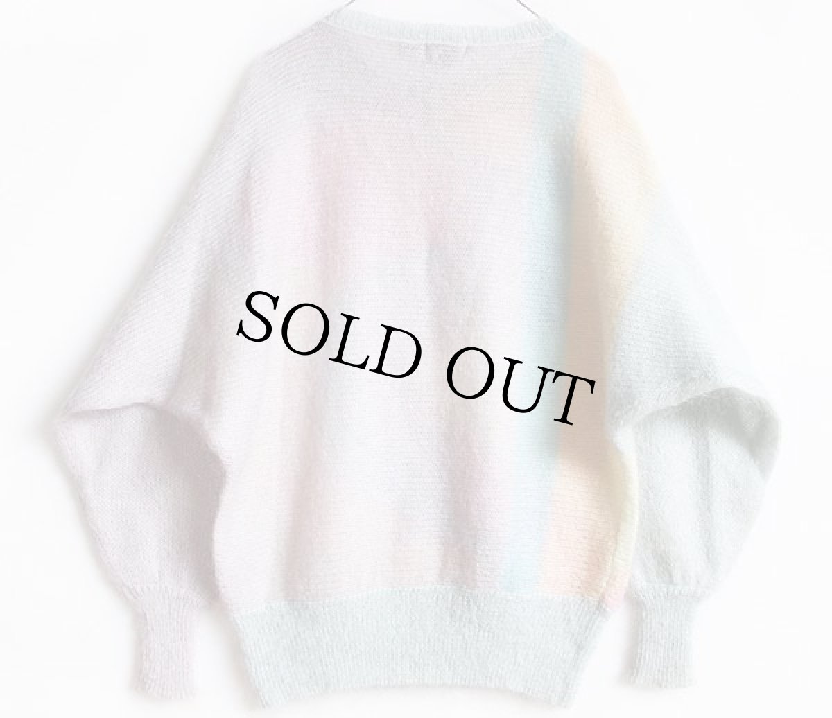 画像2: 80s JEANNE PIERRE ドルマンスリーブ モヘヤニット セーター パステルカラー L (2)