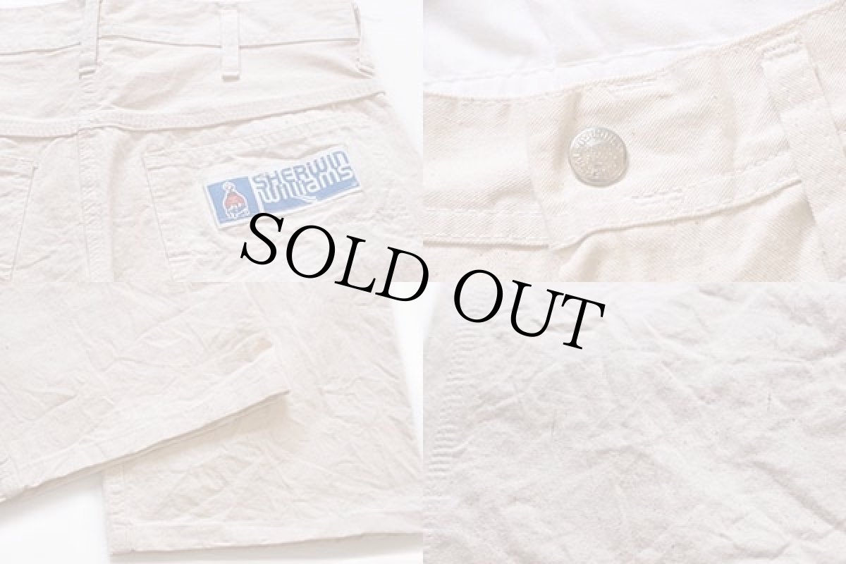 画像4: 80s UNIVERSAL OVERALL Sherwin-Williams コットン ペインターパンツ 生成り w30 (4)