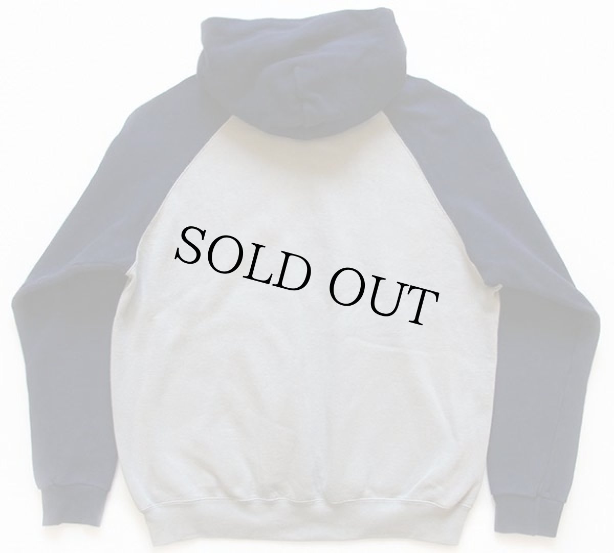 画像2: 90s USA製 NIKEナイキ ロゴ刺繍 ツートン スウェットパーカー グレー×紺 L (2)