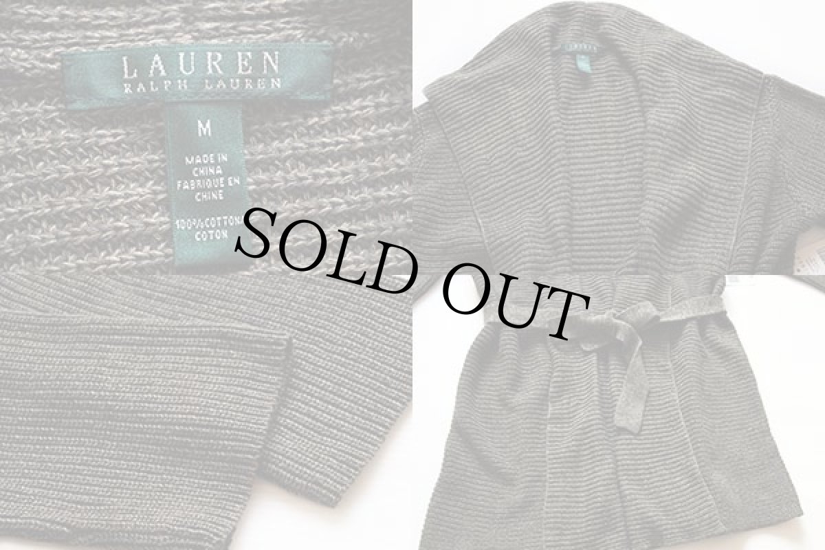 画像3: 未使用★LAUREN ラルフローレン ロング コットンニット ガウン 霜降り緑 M (3)