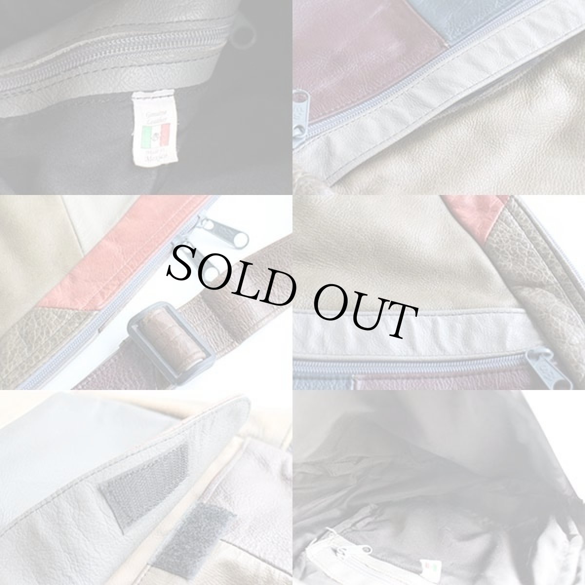 画像3: メキシコ製 UNKNOWN クレイジー パッチワーク レザー ワンショルダーバッグ (3)