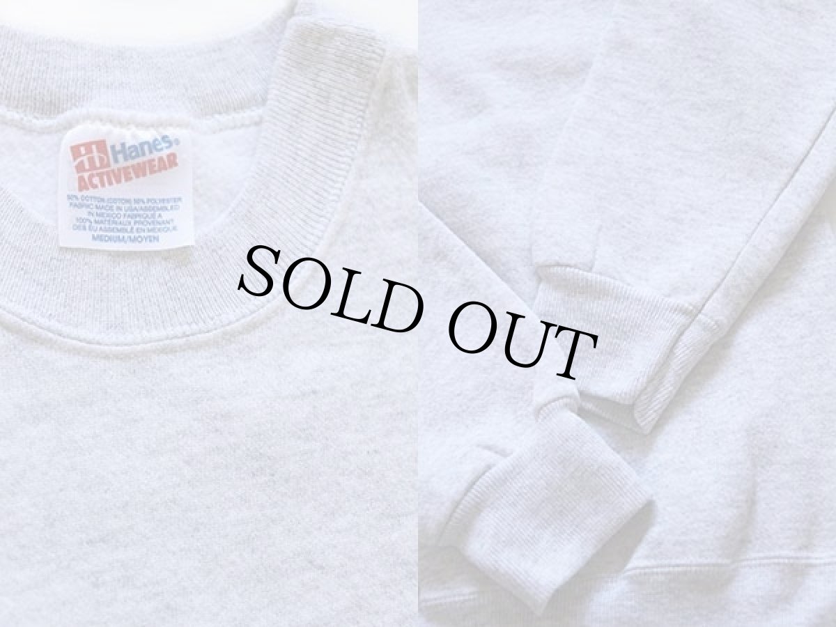画像3: デッドストック★90s Hanes 無地 スウェット 杢ライトグレー M★ブランク (3)