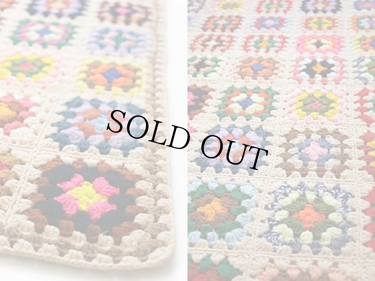 画像3: スクエア モチーフ ニット グラニー ブランケット★カギ編み (3)