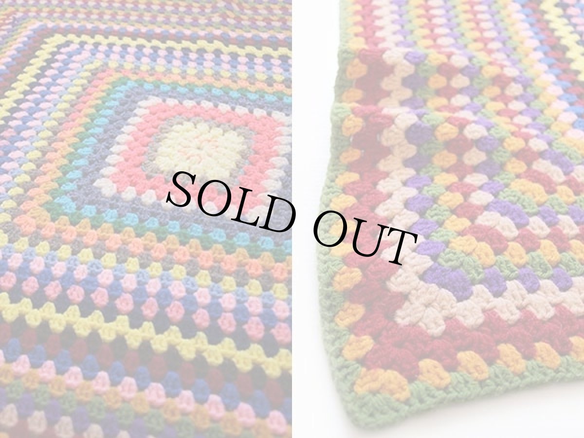 画像3: スクエア ニット グラニー ブランケット★カギ編み (3)