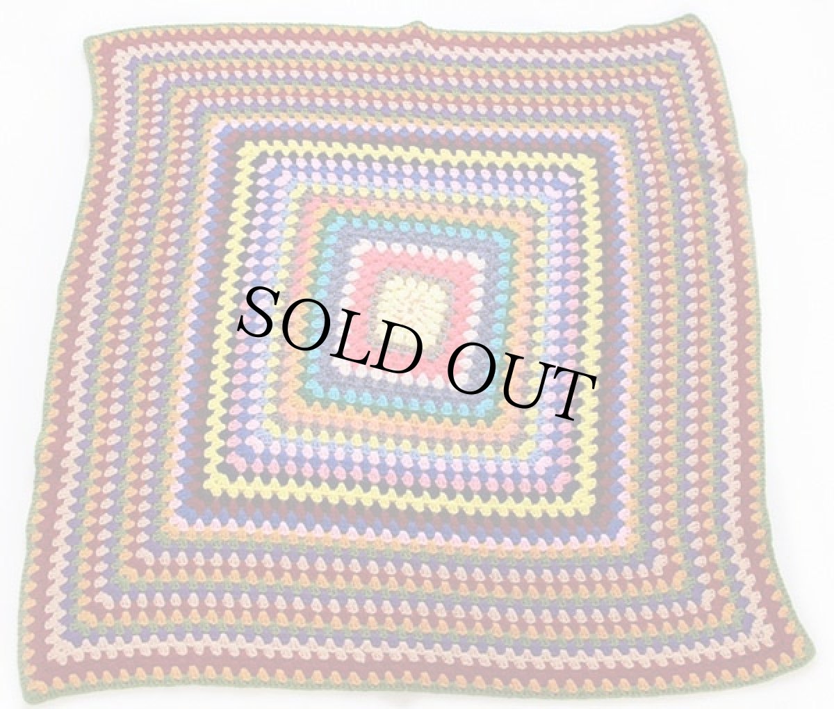 画像2: スクエア ニット グラニー ブランケット★カギ編み (2)