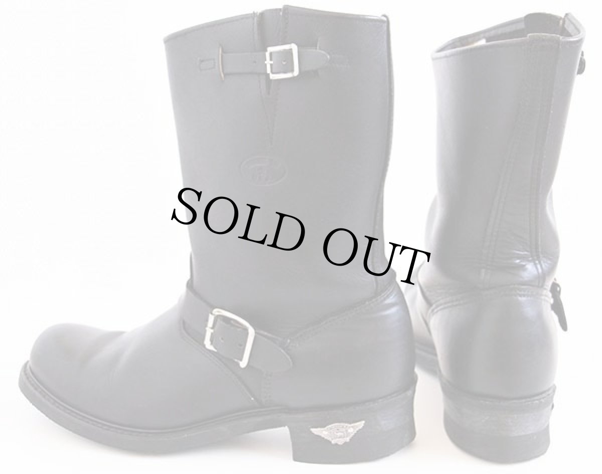 画像2: 80s USA製 UNKNOWN CAMELプレート付き エンジニアブーツ 黒 10.5M (2)