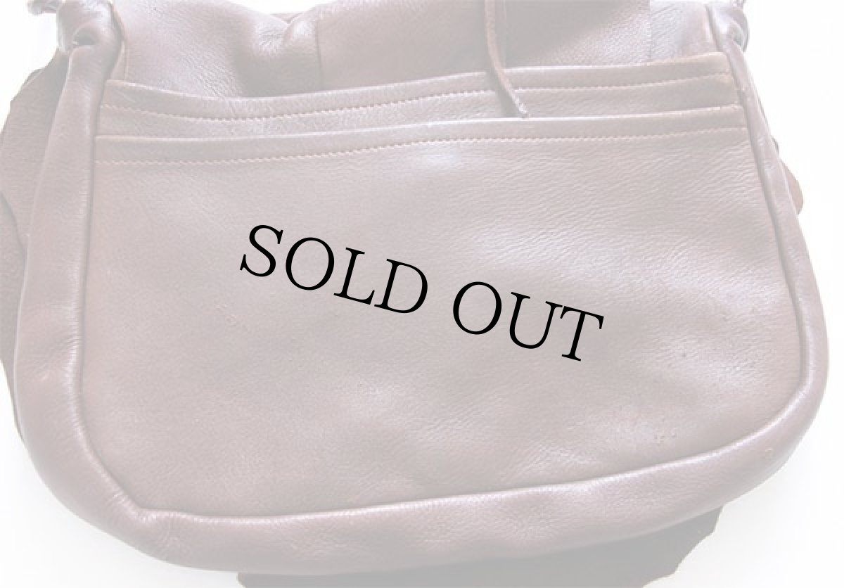 画像3: ハンドクラフト ディアスキン レザーショルダーバッグ 焦げ茶 (3)