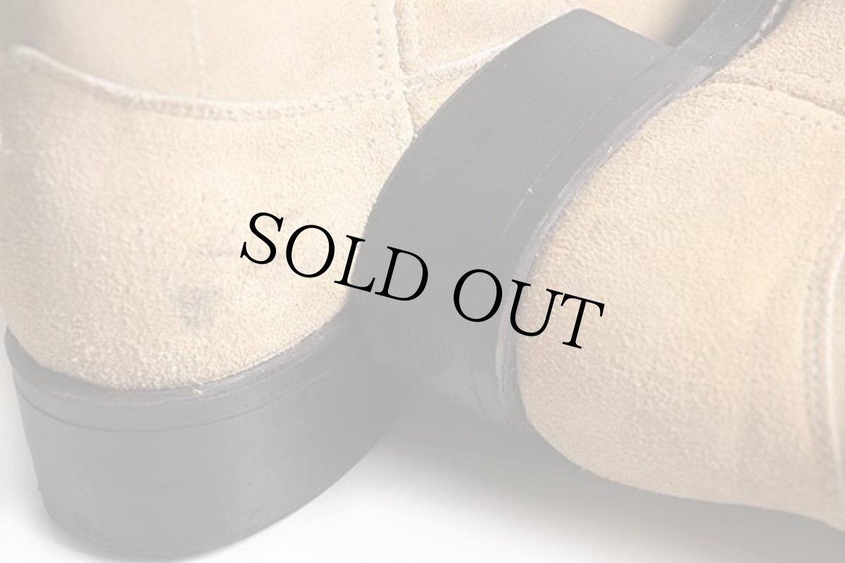 画像7: デッドストック★70s UNKNOWN スエードレザー ペコスブーツ サンドベージュ 8.5D (7)