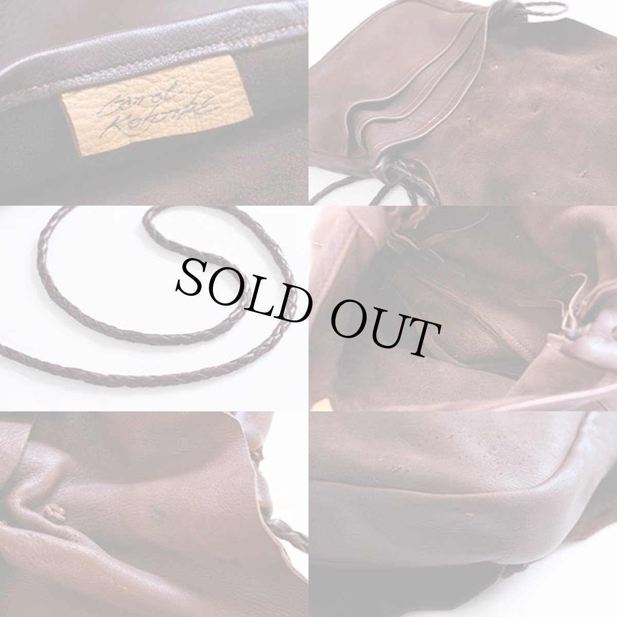 画像5: ハンドクラフト ディアスキン レザーショルダーバッグ 焦げ茶 (5)