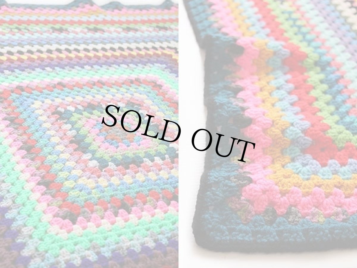 画像3: スクエア ニット グラニー ブランケット★カギ編み (3)