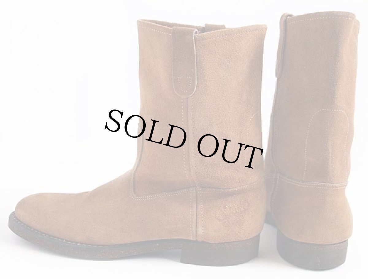 画像2: 80s USA製 UNKNOWN スエードレザー ペコスブーツ ベージュ (2)