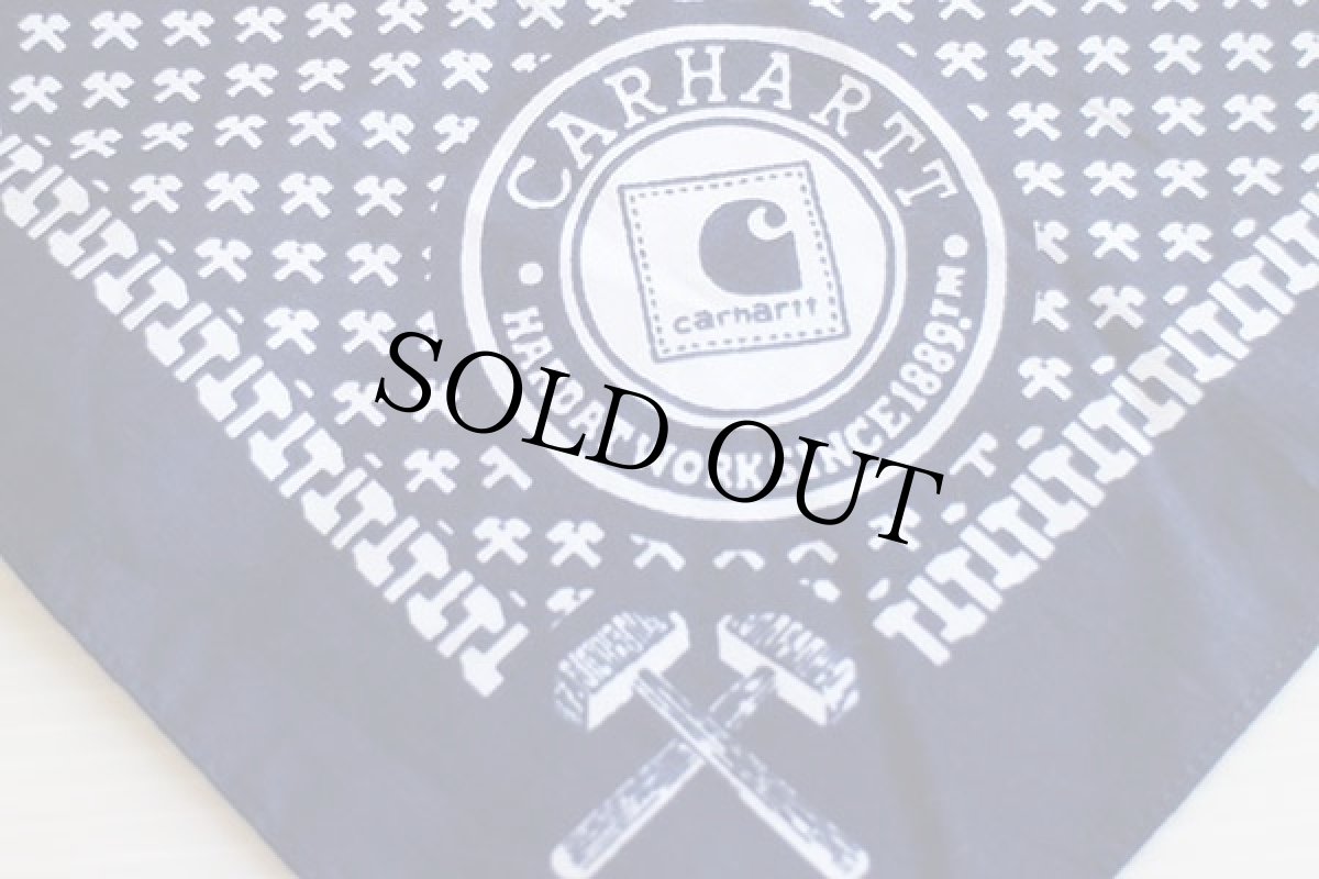 画像3: デッドストック★carharttカーハート バンダナ 紺 (3)