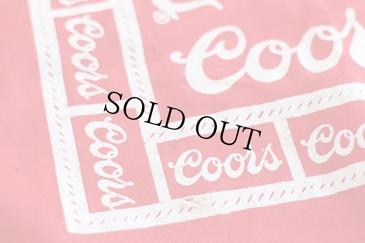 画像4: 80s Adolph Coors ロゴ バンダナ 赤 (4)