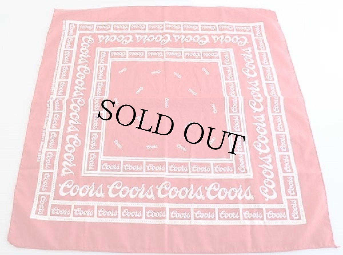 画像1: 80s Adolph Coors ロゴ バンダナ 赤 (1)