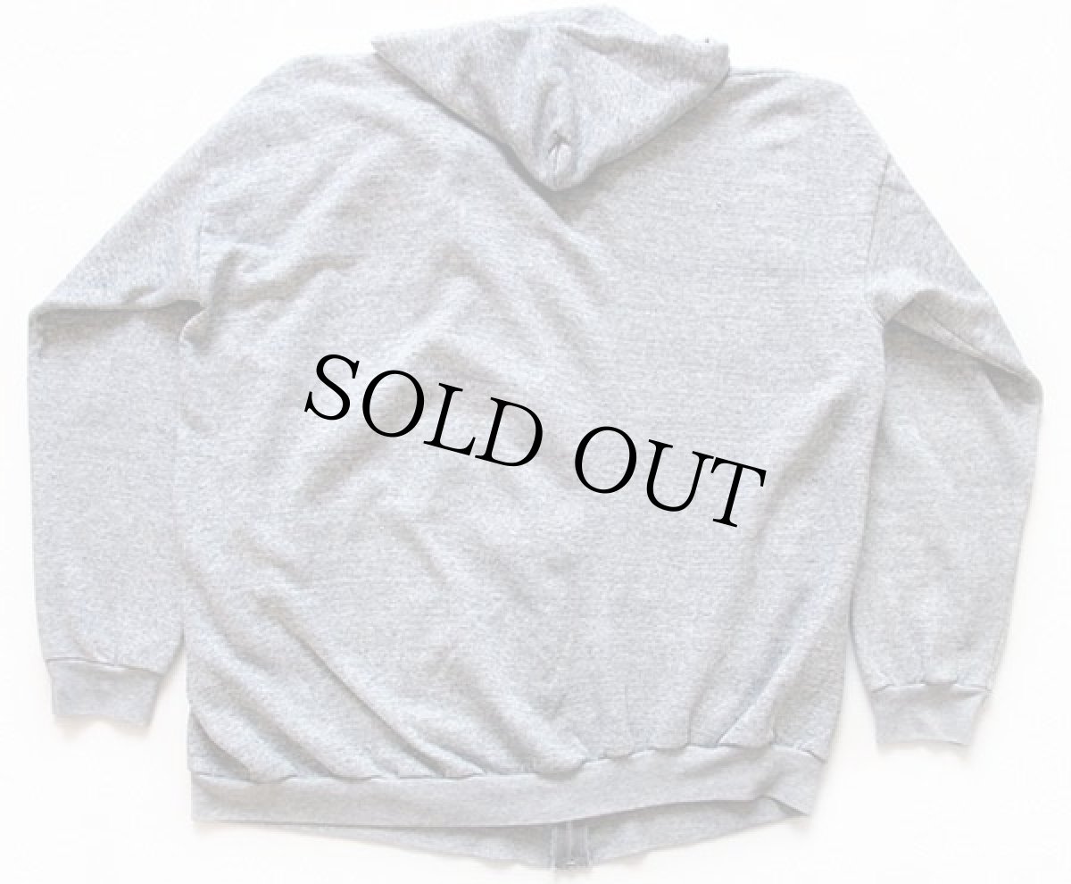 画像2: 80s USA製 無地 スウェット ジップパーカー 杢グレー 3X (2)