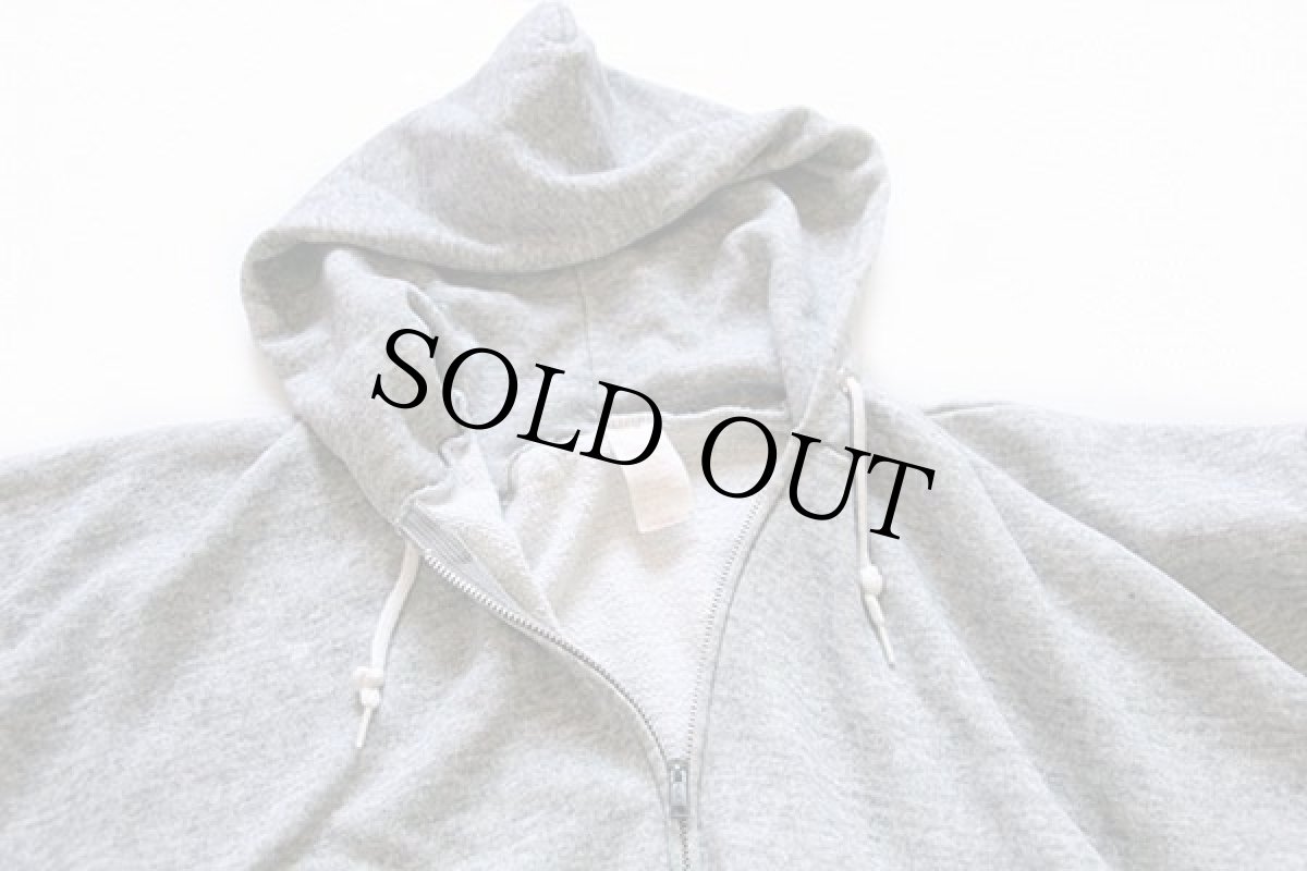 画像3: 80s USA製 無地 スウェット ジップパーカー 杢グレー 3X (3)