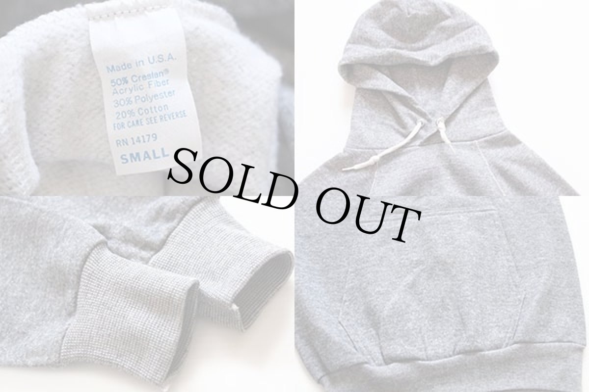 画像3: 80s USA製 無地 スウェットパーカー 杢グレー S (3)