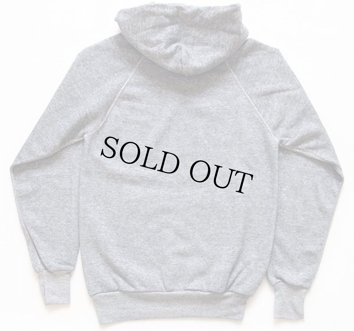 画像2: 80s USA製 無地 スウェットパーカー 杢グレー S (2)