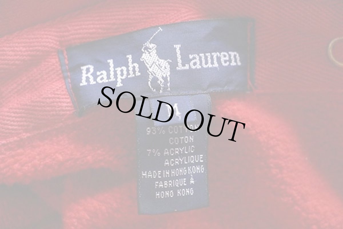 画像5: 90s ラルフローレン RL-92 パッチ&チンスト付き スウェット ジップパーカー 赤 M (5)