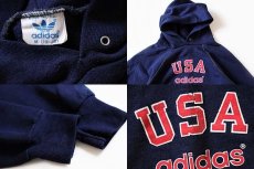 画像3: 80s USA製 adidasアディダス USA スウェットパーカー 紺 キッズM (3)