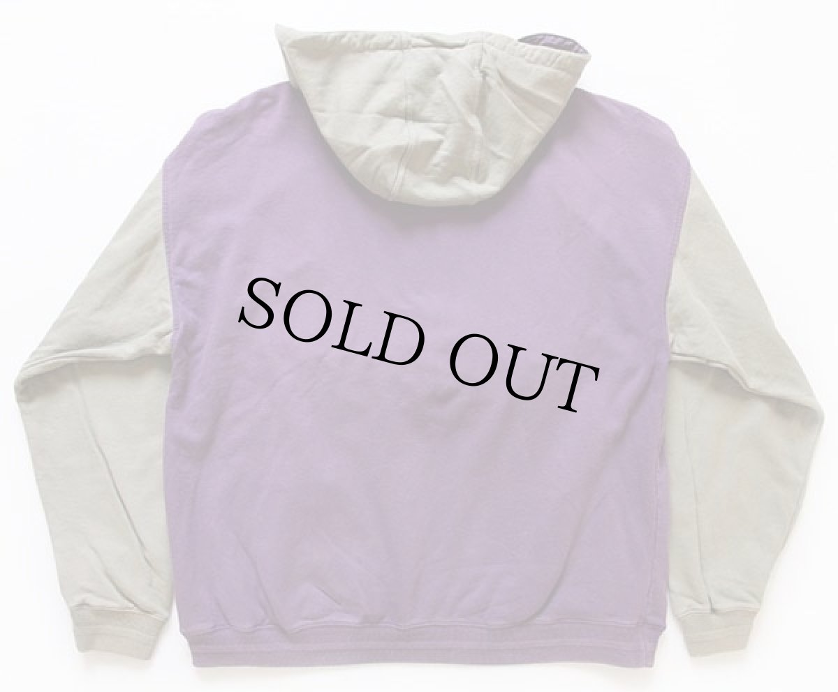 画像2: EddieBauerエディーバウアー ツートン スウェット アノラックパーカー グレー×紫 L (2)