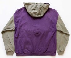 画像2: EddieBauerエディーバウアー ツートン スウェット アノラックパーカー グレー×紫 L (2)