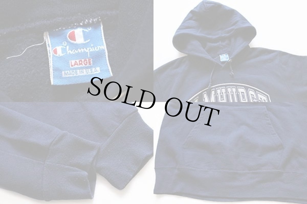 画像3: 90s USA製 Championチャンピオン ELMHURST スウェットパーカー 紺 L (3)