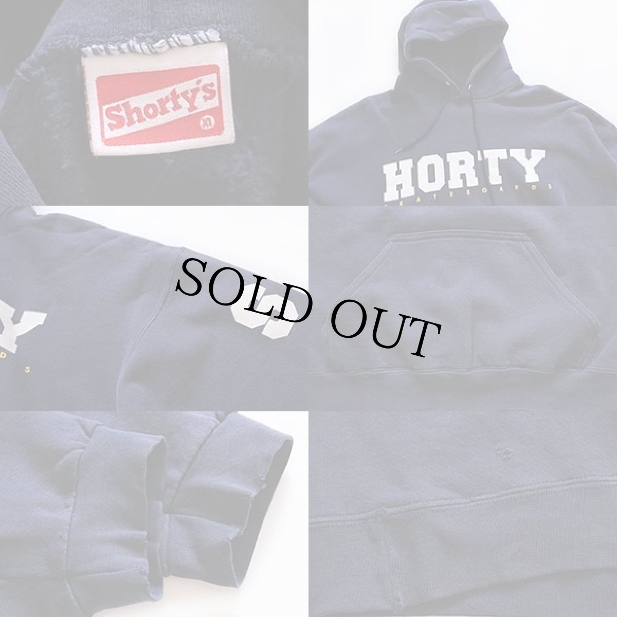 画像3: 90s USA製 Shorty'sショーティーズ HORTY ロゴ スウェットパーカー 紺 XL (3)