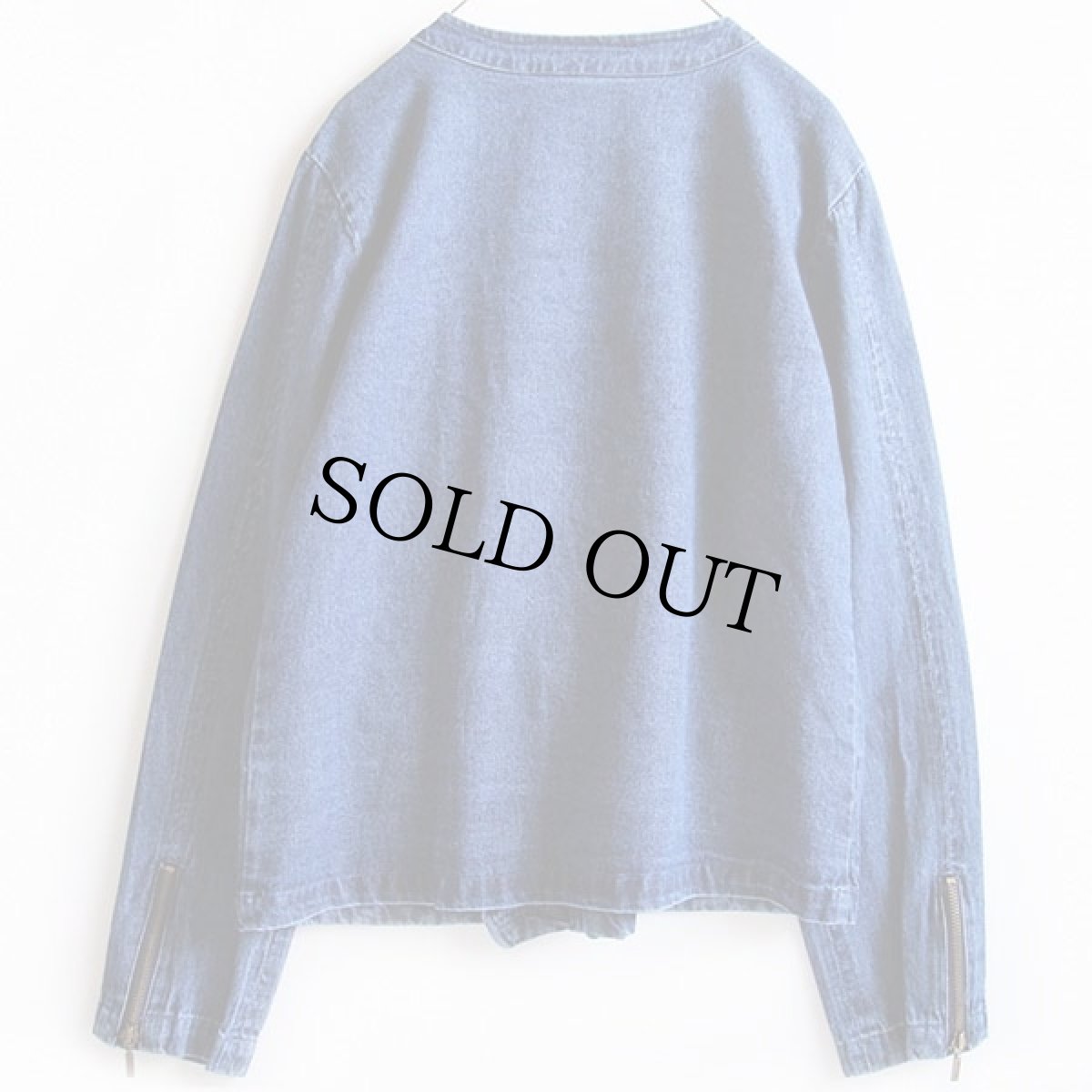 画像2: 90s KEREN hart ノーカラー ライダース デニムジャケット M (2)