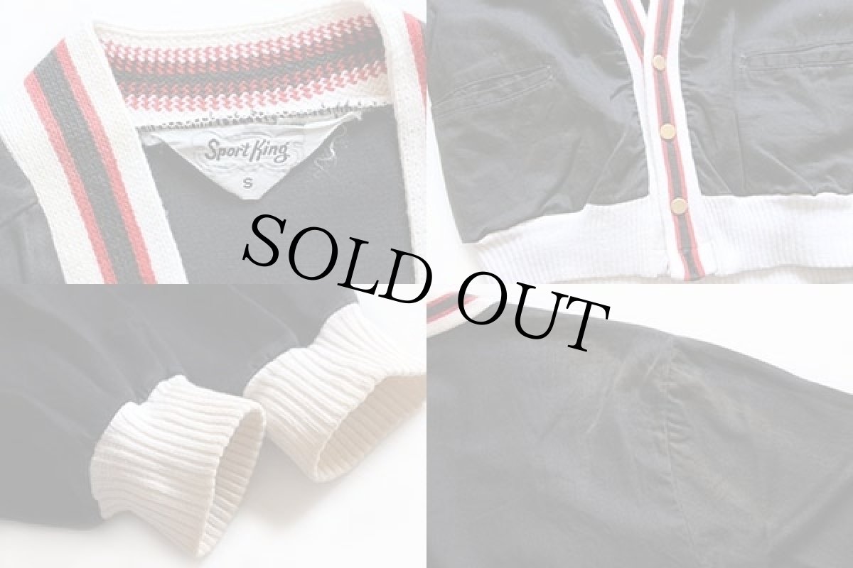 画像3: 50s Sport King 針抜きリブ コットンツイル カーディガン 黒 S (3)