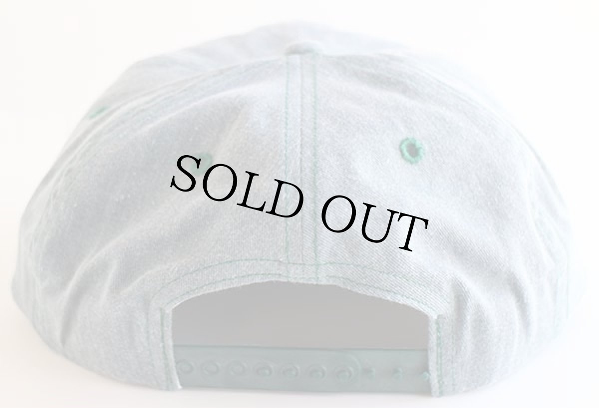 画像2: デッドストック★90s USA製 無地 コットンキャップ ブルーグレー (2)