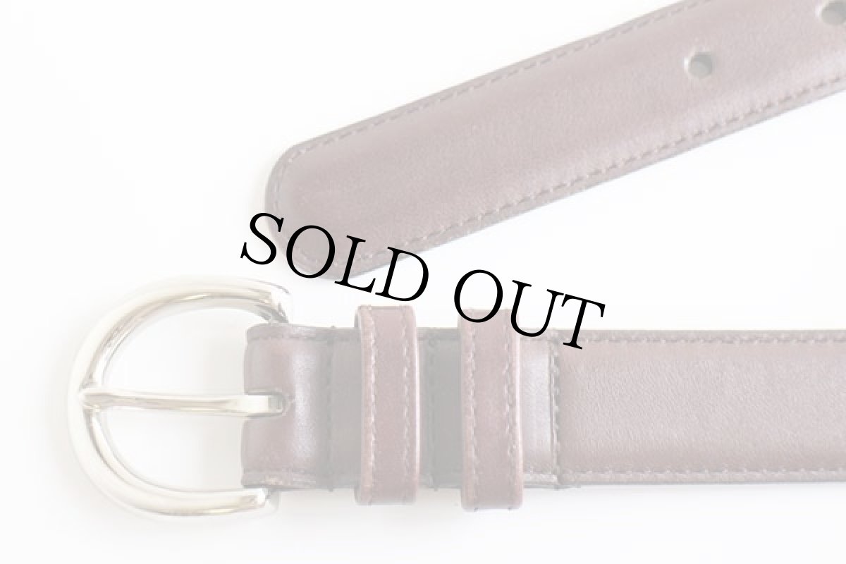 画像2: USA製 COACHコーチ カウハイド レザーベルト 焦げ茶 S★1169 (2)