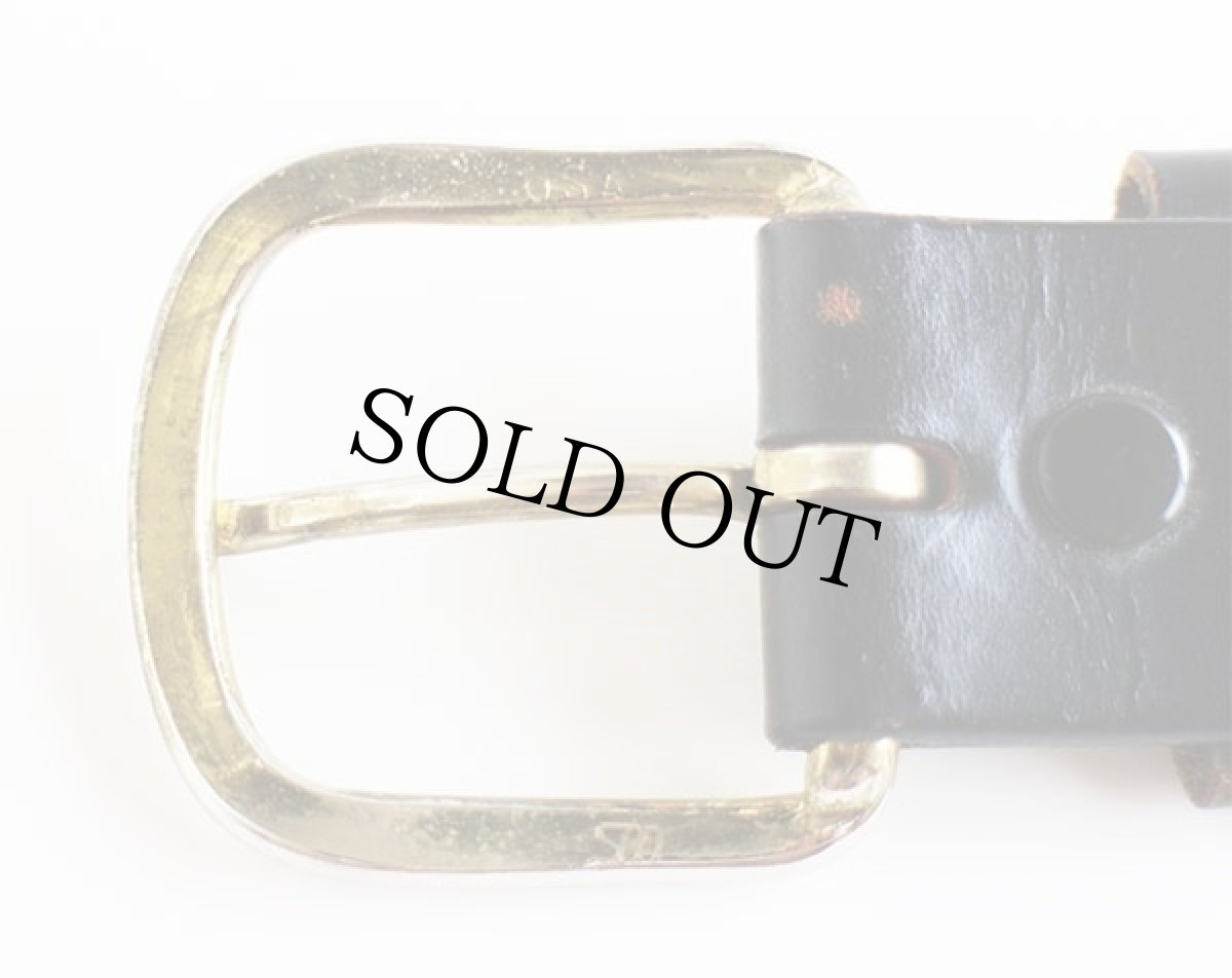 画像4: 90s USA製 Levi'sリーバイス レザーベルト 黒 34 (4)