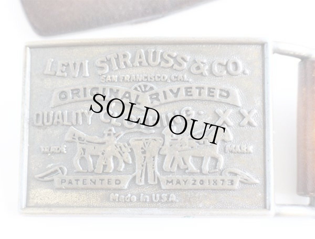 画像4: 70s USA製 Levi'sリーバイス バックル レザーベルト 焦げ茶 38★1173 (4)