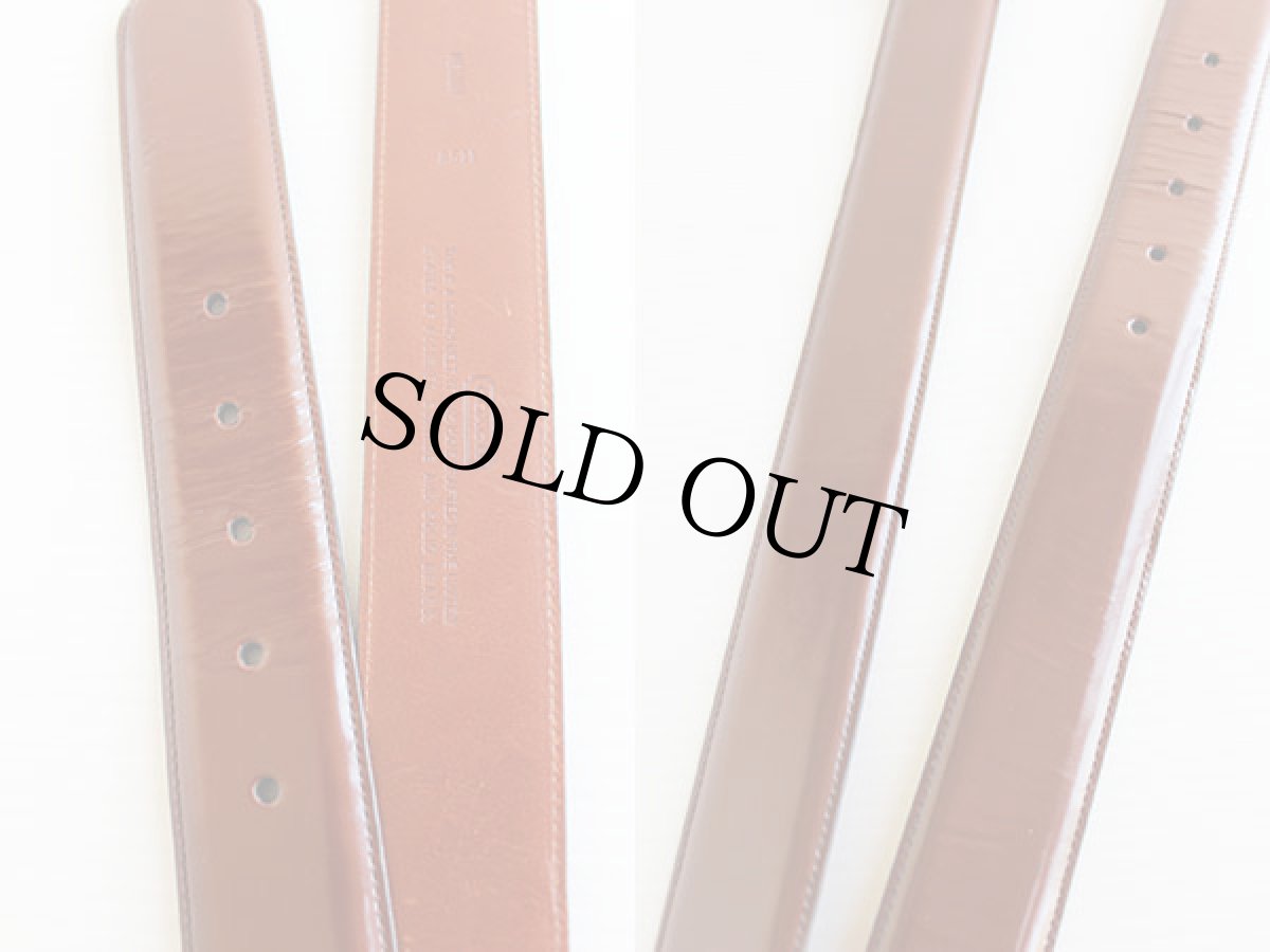 画像3: USA製 COACHコーチ ポリッシュ カウハイド レザーベルト 茶 M★868 (3)