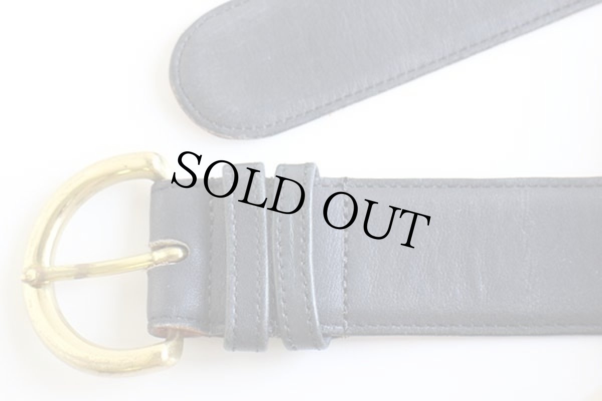 画像2: USA製 COACHコーチ カウハイド レザーベルト ネイビー L★1170 (2)