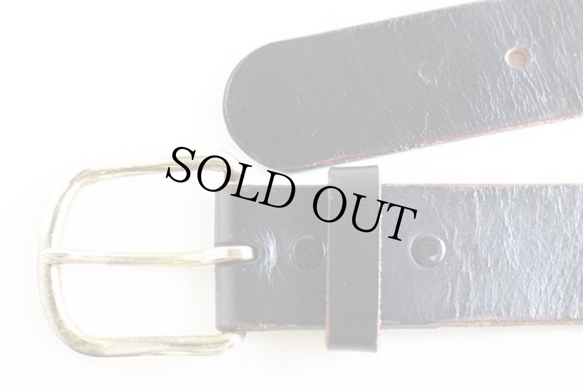 画像2: 90s USA製 Levi'sリーバイス レザーベルト 黒 34 (2)