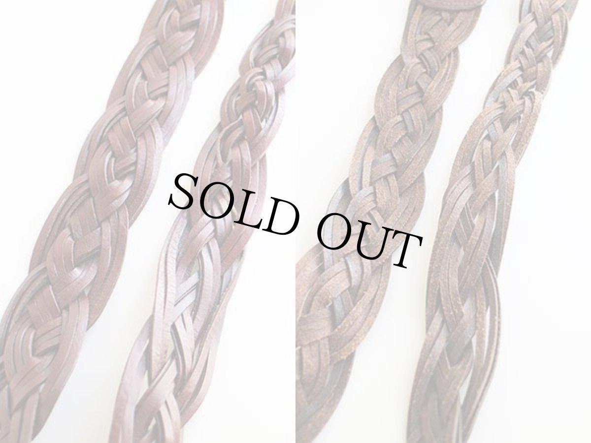 画像4: USA製 EddieBauerエディーバウアー 編み込み レザーベルト 焦げ茶 L★1165 (4)