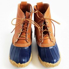 画像3: 90s USA製 L.L.Bean 5ホール ビーンブーツ タン×ネイビー 7LM (3)