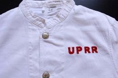 画像3: 60s USA製 UNION PACIFIC チェンジボタン チェーン刺繍 スタンドカラー コットンツイル カバーオール 白 48 (3)