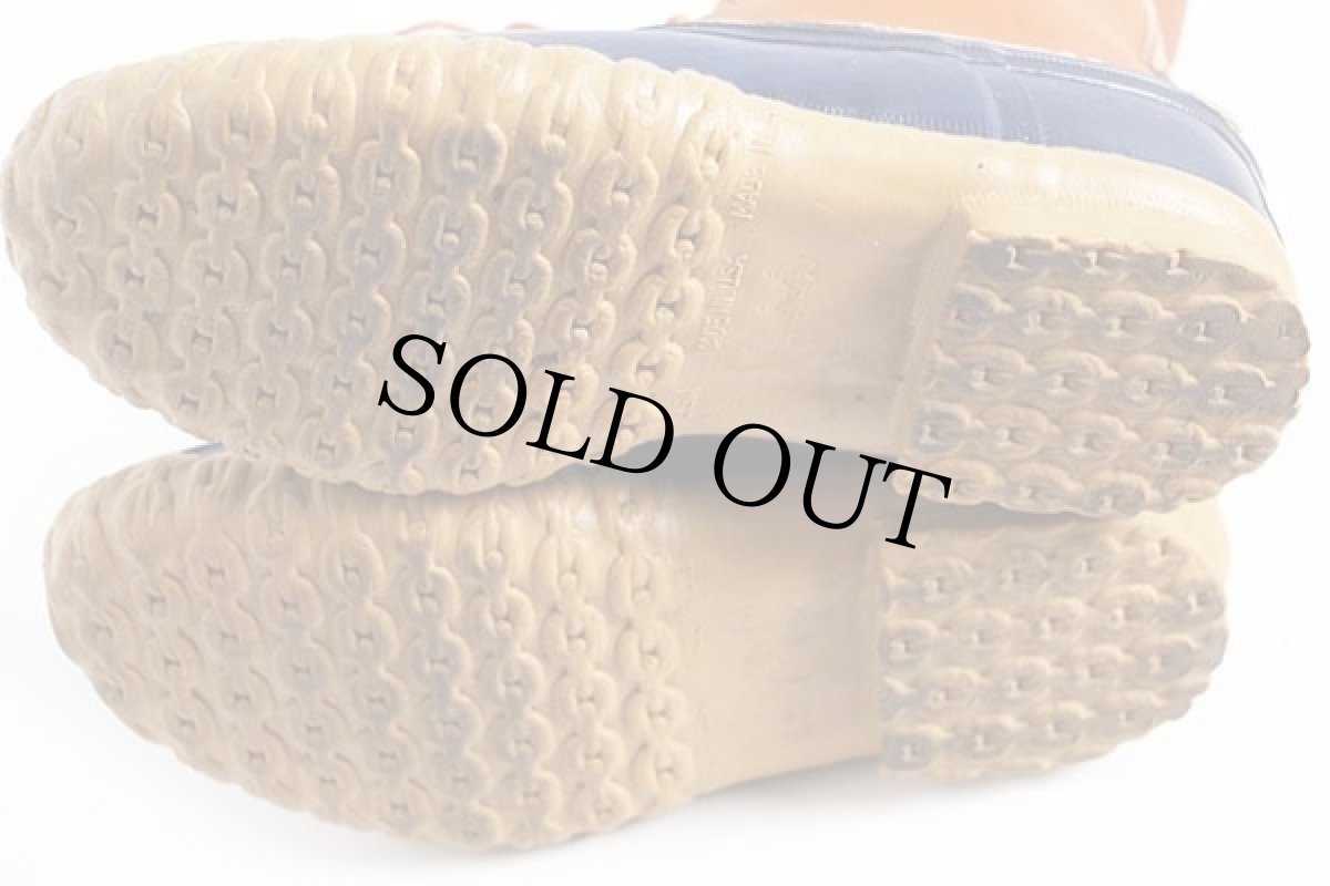 画像4: 90s USA製 L.L.Bean 5ホール ビーンブーツ タン×ネイビー 7LM (4)