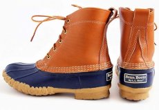 画像2: 90s USA製 L.L.Bean 5ホール ビーンブーツ タン×ネイビー 7LM (2)