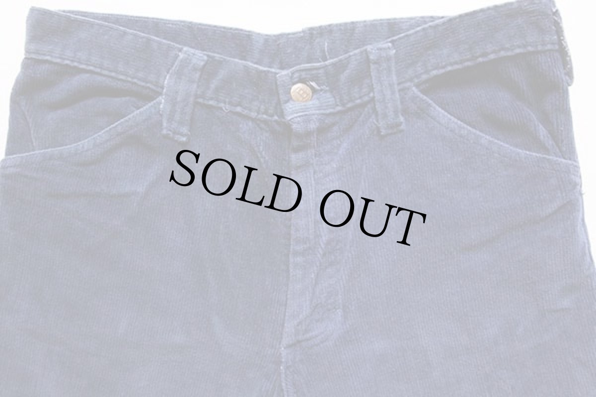 画像2: 70s USA製 Leeリー 肉厚 コーデュロイパンツ カスタム 紺 w33 (2)