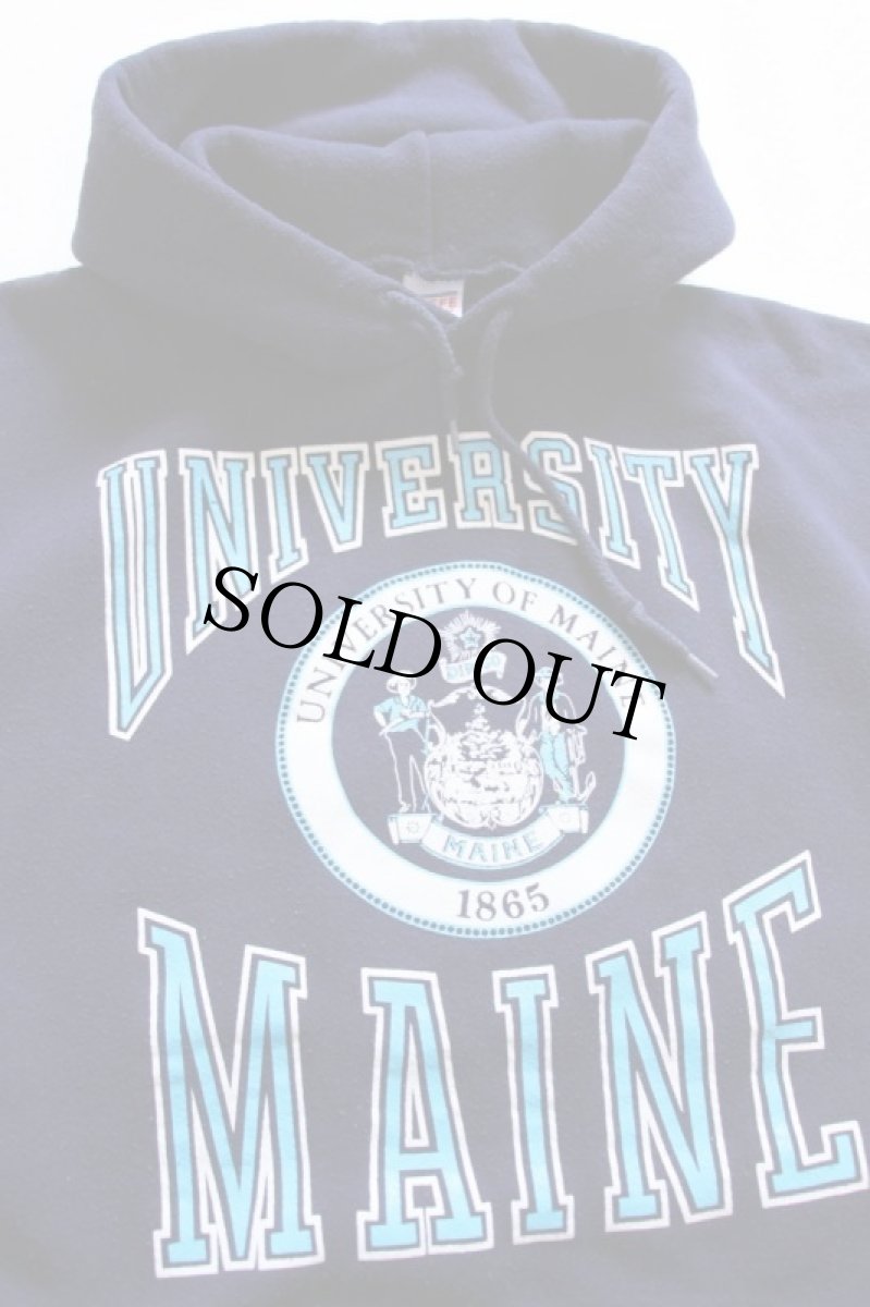 画像2: 90s USA製 UNIVERSITY MAINE スウェットパーカー 紺 XL (2)